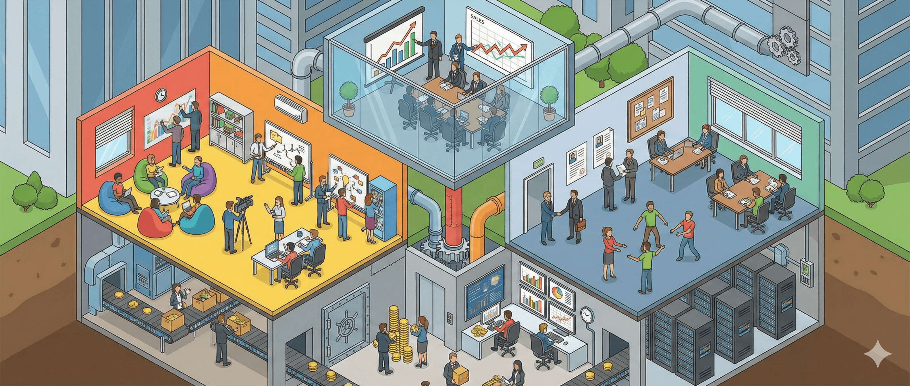 Ein KI-generiertes Bild, welches den Studiengang Betriebswirtschaft illustriert