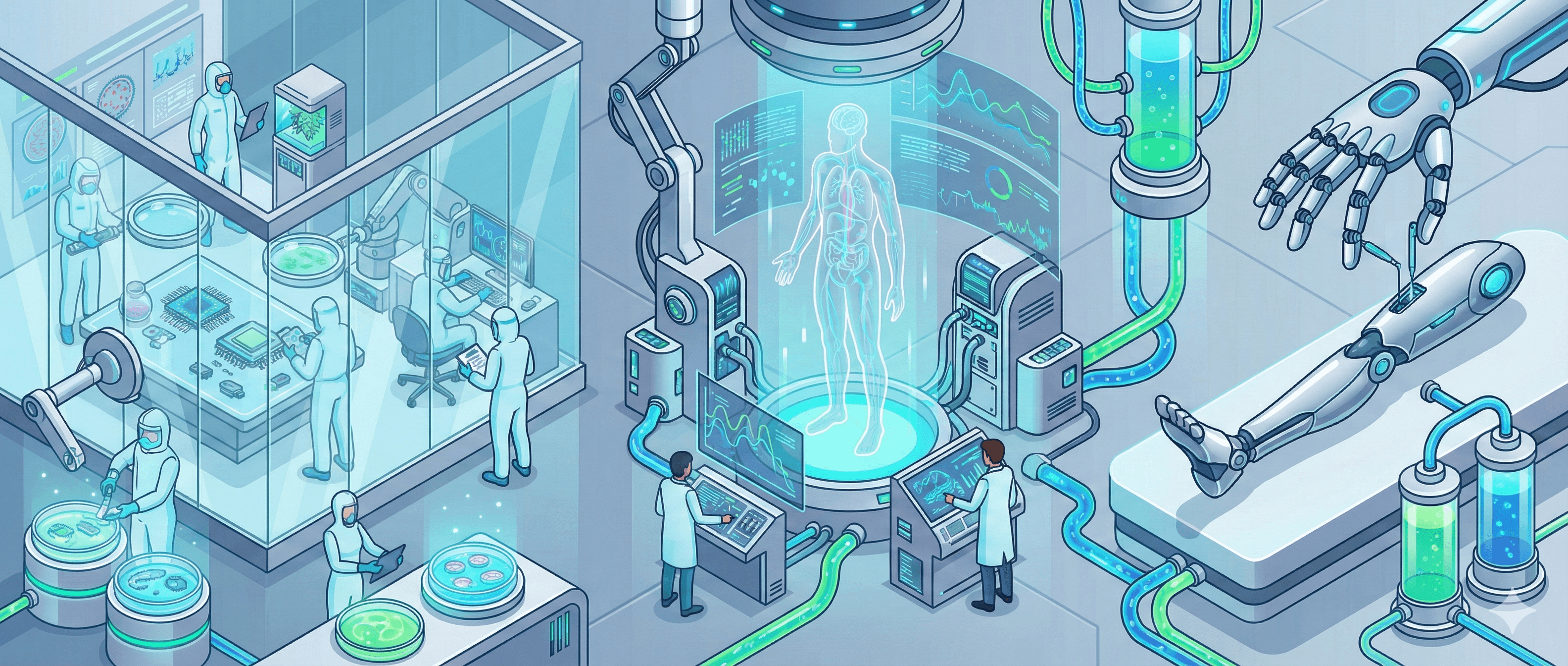 Ein KI-generiertes Bild, welches den Studiengang Biomedizintechnik illustriert