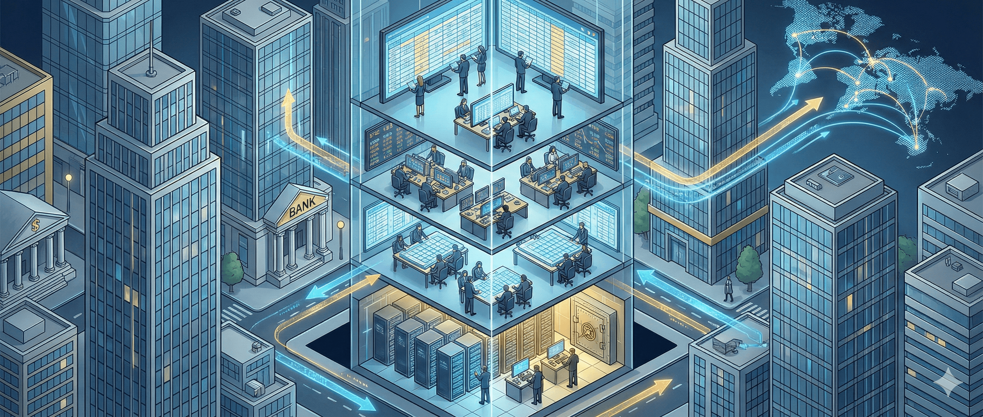 Ein KI-generiertes Bild, welches den Studiengang Finance, Accounting, Controlling and Taxes (FACT) illustriert