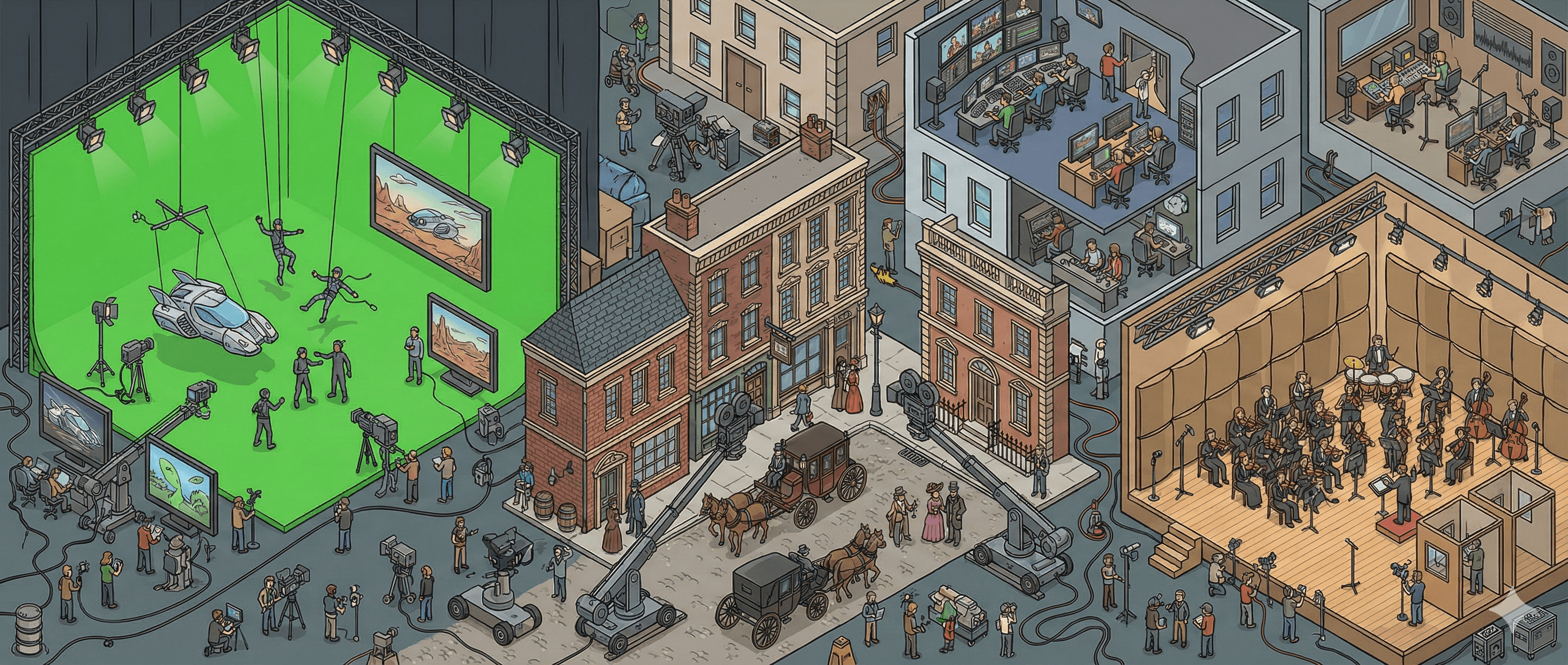 Ein KI-generiertes Bild, welches den Studiengang Film & Sound illustriert