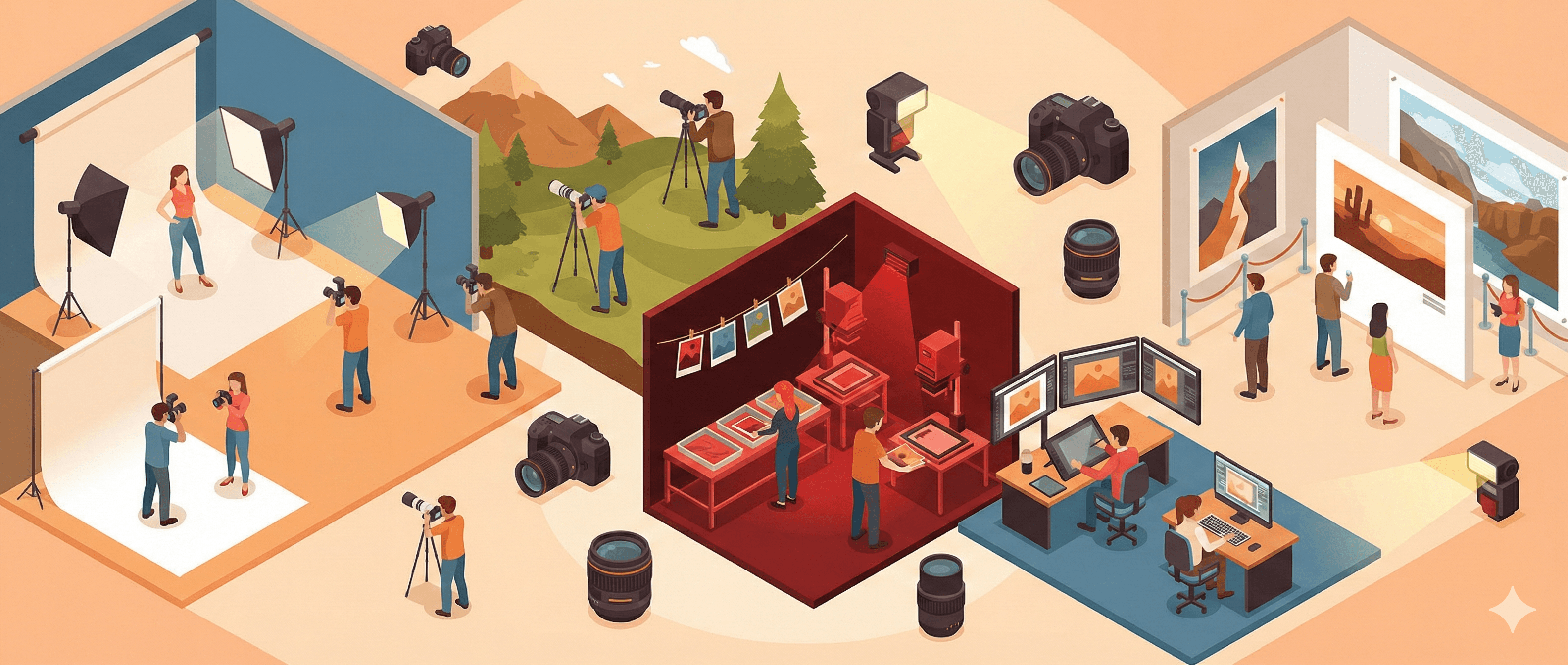 Ein KI-generiertes Bild, welches den Studiengang Fotografie illustriert