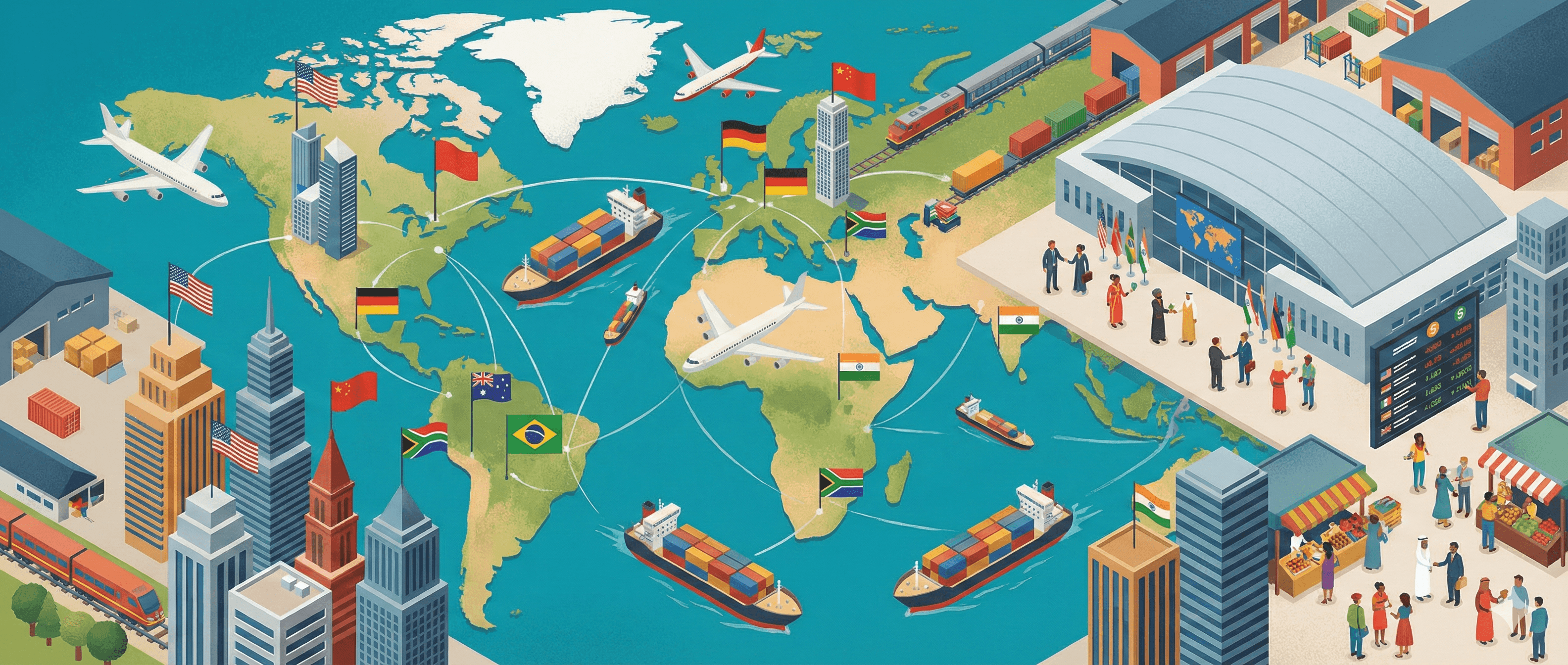 Ein KI-generiertes Bild, welches den Studiengang International Business illustriert