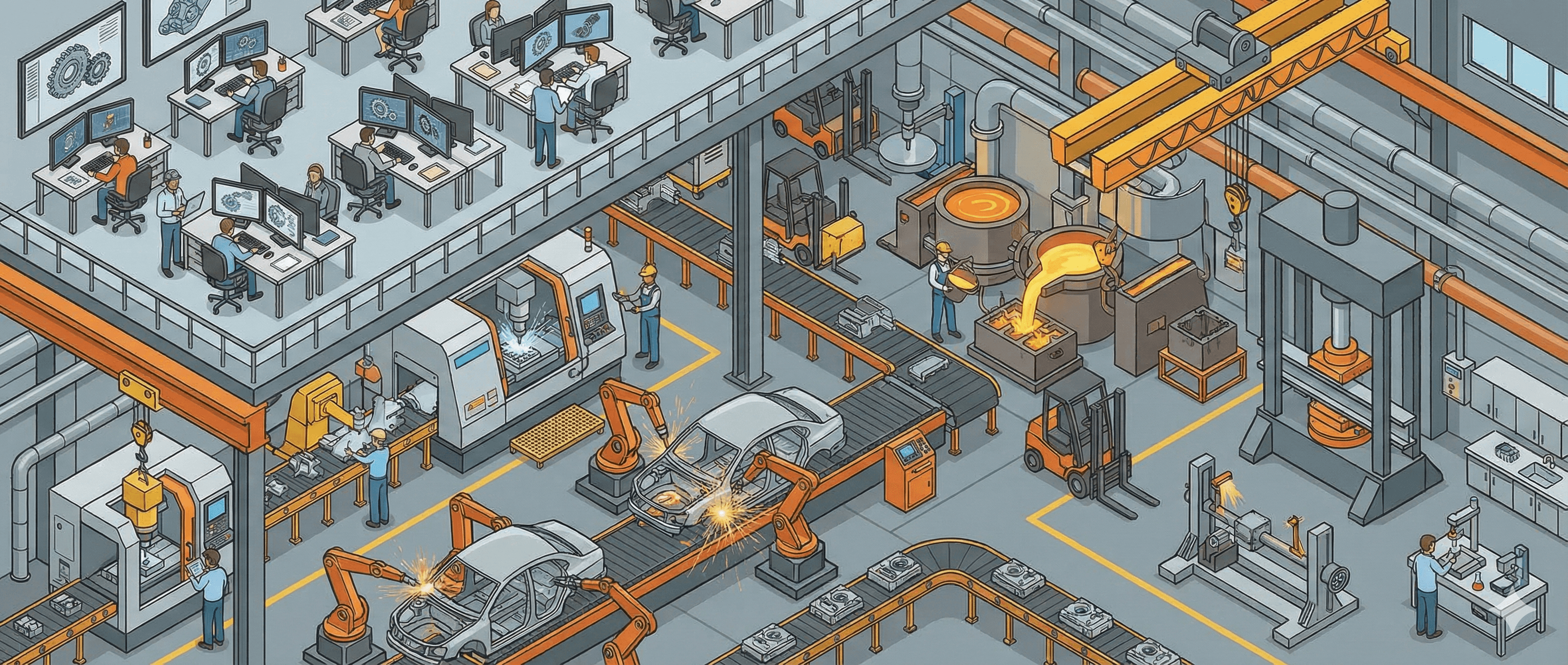 Ein KI-generiertes Bild, welches den Studiengang Maschinenbau illustriert