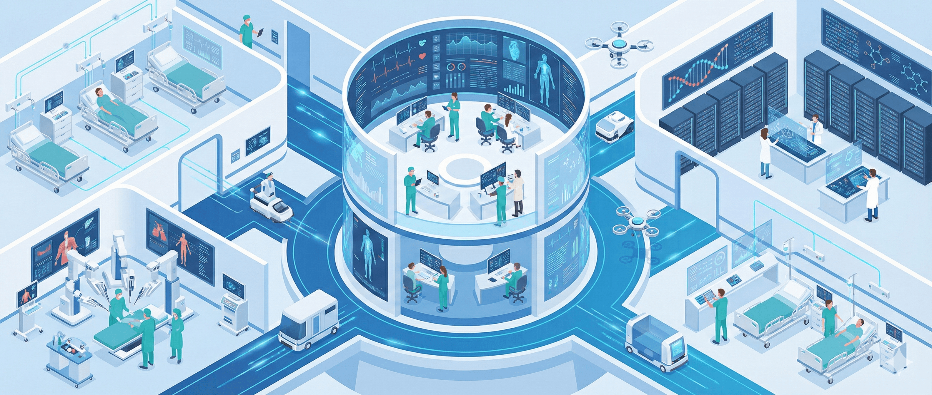 Ein KI-generiertes Bild, welches den Studiengang Medizinische Informatik illustriert