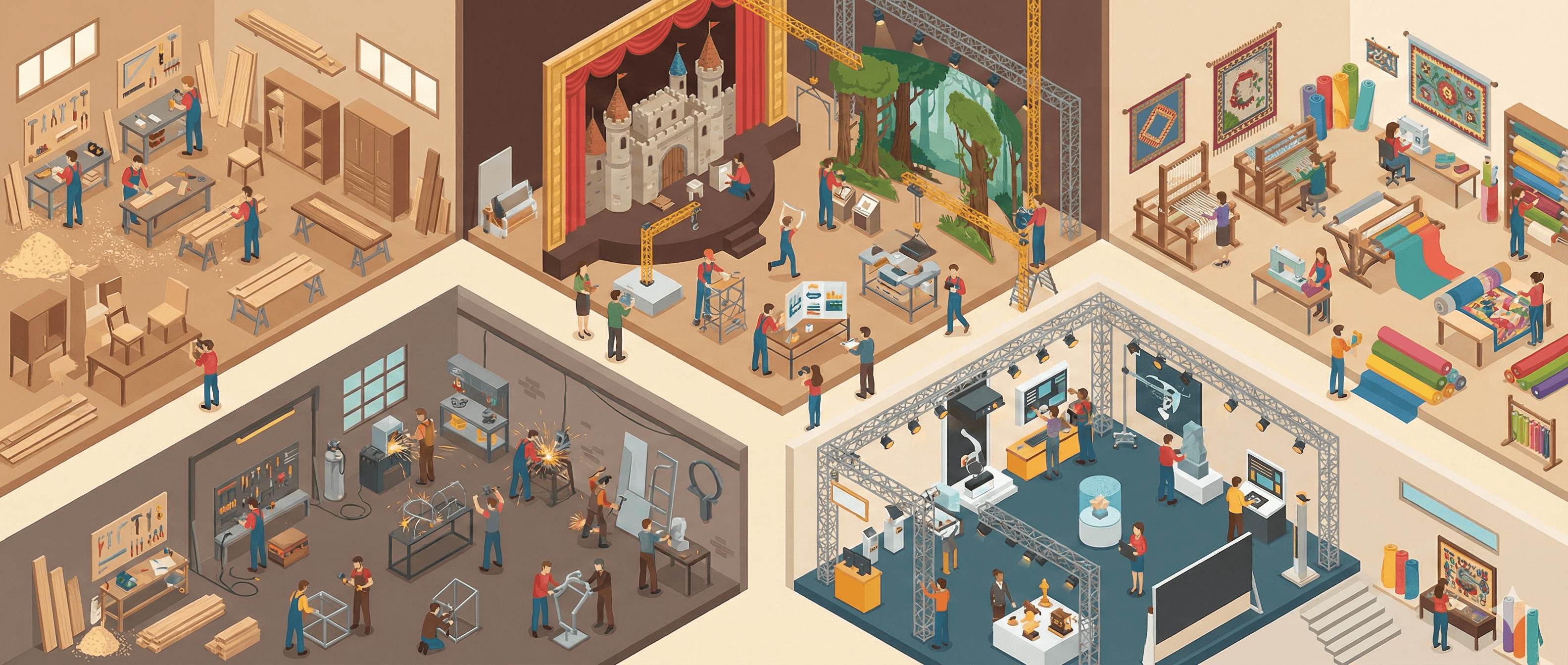 Ein KI-generiertes Bild, welches den Studiengang Objekt- und Raumdesign illustriert