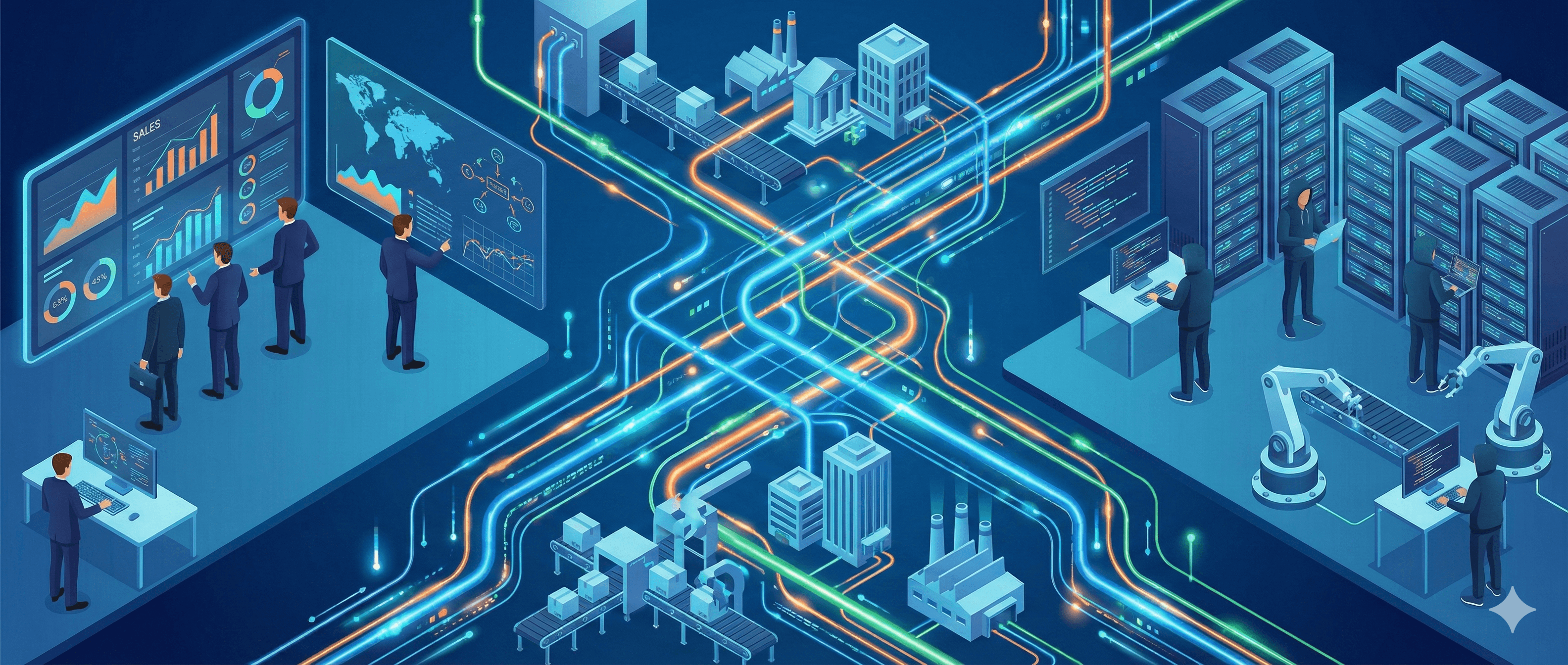 Ein KI-generiertes Bild, welches den Studiengang Wirtschaftsinformatik illustriert